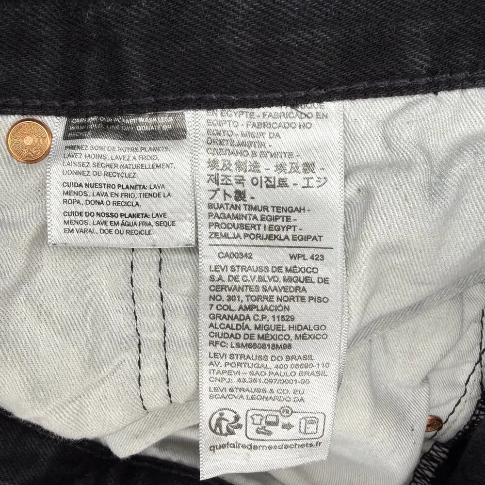 Men’s Levi’s Premium 501 Original Fit Jeans Washed Blk Denim W32 L32 Button Fly